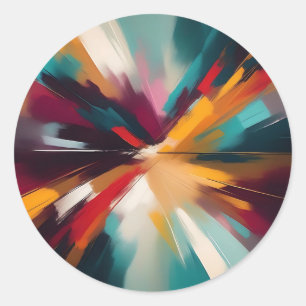 Expressive Colourful Brush Stroke Classic Round Sticker