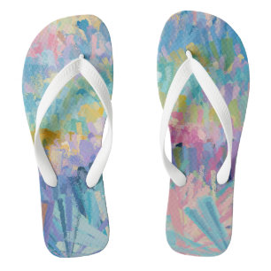 Expressive Colourful Foliage Thongs