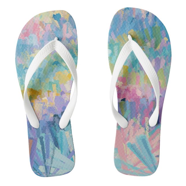 Expressive Colourful Foliage Thongs (Footbed)