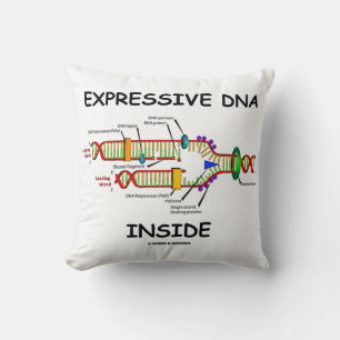 Expressive DNA Inside Molecular Biology Humour Cushion