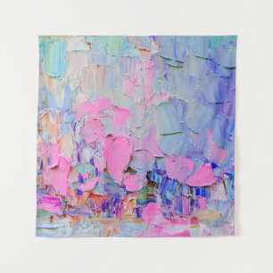 Expressive embossed paint on canvas, created using tapestry