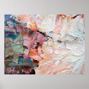 Expressive embossed pasty oil paints and reliefs. poster