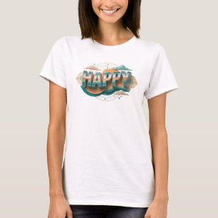 Expressive HAPPY Fashion Print T-Shirt