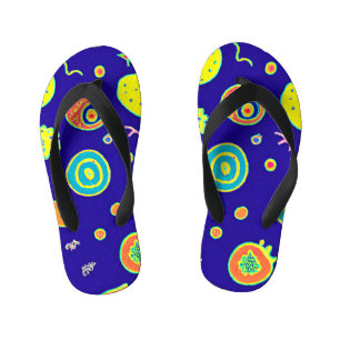 Expressive Neon Fruit Artistry Pattern Kid's Thongs