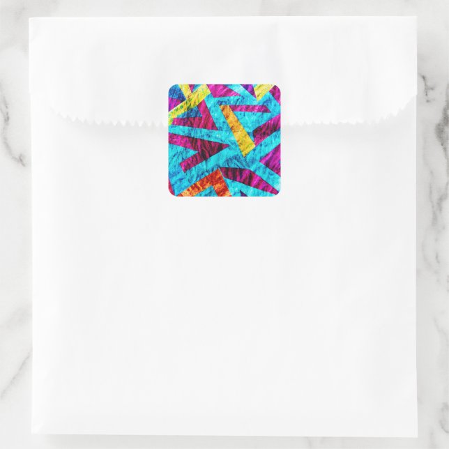 Expressive Pattern Design Square Sticker (Bag)