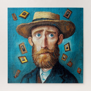 Expressive Portrait Bearded Man in Van Gogh Style Jigsaw Puzzle