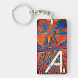 Expressive Roses in the Sky and Monogram Key Ring