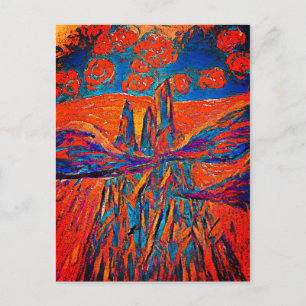 Expressive Roses in the Sky Postcard