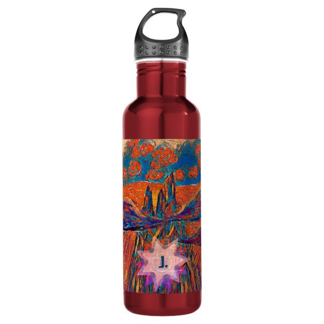 Expressive Roses in the Sky with a letter 710 Ml Water Bottle (Front)