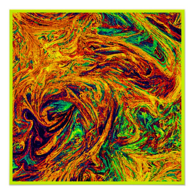 Expressive Vibrant Colour Pattern Poster (Front)