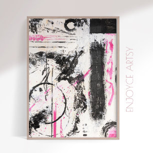 Expressive wabi sabi black abstract painting poster