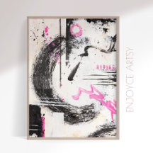 Expressive wabi sabi pink abstract painting