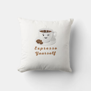 Expresso Yourself – Funny Smiling Coffee Tee Cushion