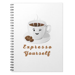 Expresso Yourself – Funny Smiling Coffee Tee Notebook