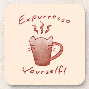 Expurresso Yourself Cats And Coffee Coaster