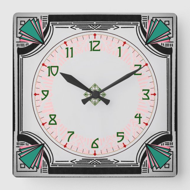 Exquisite Art Deco Clock Vivid Colours Version (Front)