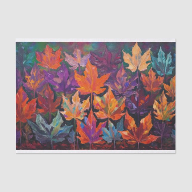 Exquisite Autumn Leaves, Colourful Fall Design Tissue Paper (Front)