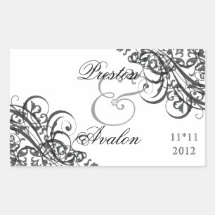 Exquisite Baroque Black  Save The Date Sticker