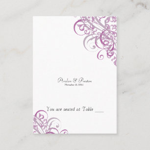 Exquisite Baroque Pink & White Scroll Placecardn Place Card