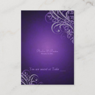Exquisite Baroque Purple Scroll Placecard
