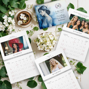 Exquisite Beautiful Bride In Blue Bridal Business Calendar