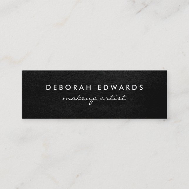 Exquisite Black Leather Mini Business Card (Front)