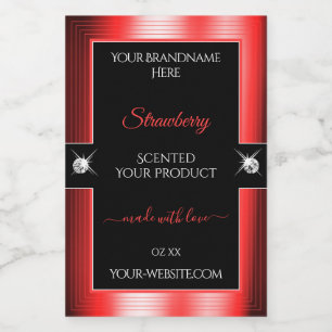 Exquisite Black Red Shiny Brilliants Product Label