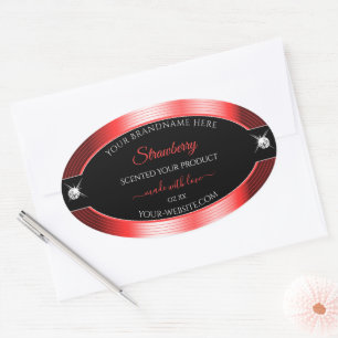 Exquisite Black Red Shiny Brilliants Product Label