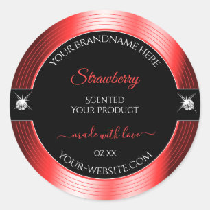 Exquisite Black Red Shiny Brilliants Product Label