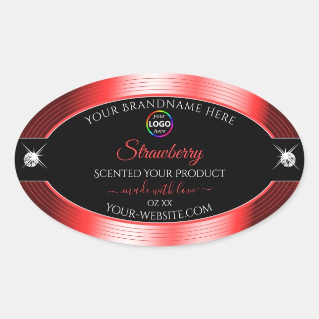 Exquisite Black Shiny Red with Logo Product Label (Front)