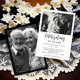 Exquisite Black White Elegant Wedding Anniversarie Invitation