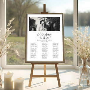 Exquisite Black White Elegant Wedding Anniversarie Poster