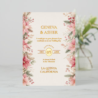 Exquisite Blush Poinsettia Winter Wedding TLW26