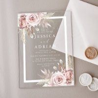 Exquisite Blush & Rose Floral Frame Wedding