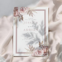 Exquisite Blush & Rose Floral Frame Wedding