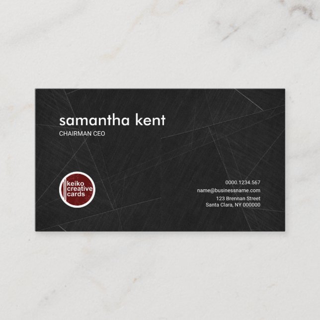 Exquisite Charcoal Marble Tile CEO Business Card (Front)