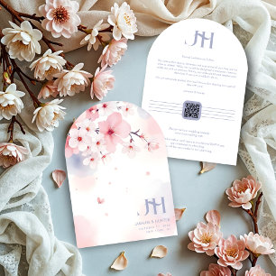 Exquisite Cherry Blossoms Floral Arch Wedding Save The Date