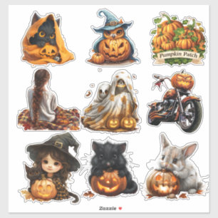 Exquisite ClipArt HalloweeCustom-Cut Vinyl Sticker