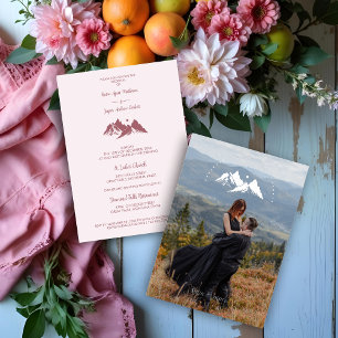 Exquisite Cool Rustic Mountains Photo in Rose Gold