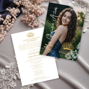 Exquisite Crown Quinceañera Photo Fancy Script