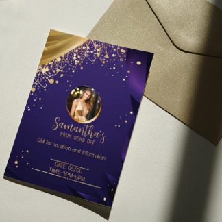 Exquisite Dark Blue and Gold Personalised Flyer