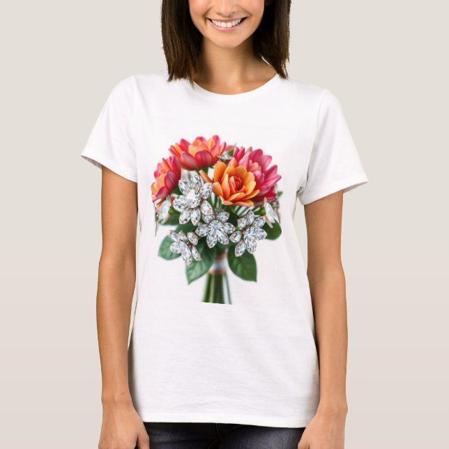 Exquisite Diamond Bouquet: A Stunning Floral Maste T-Shirt (Front)