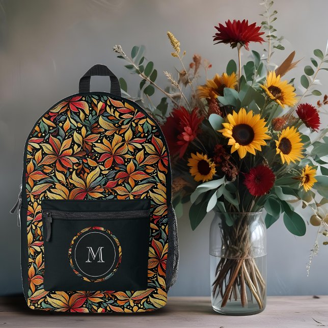 Exquisite Elegant Botanical Fall Leaves Design Printed Backpack (Exquisite Elegant Botanical Fall Leaves Design Printed Backpacks.)