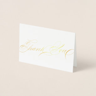 Exquisite Elegant Calligraphy Thank you Script Foil Card