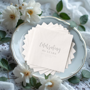 Exquisite Elegant Wedding Anniversarie Calligraphy Foil Napkins
