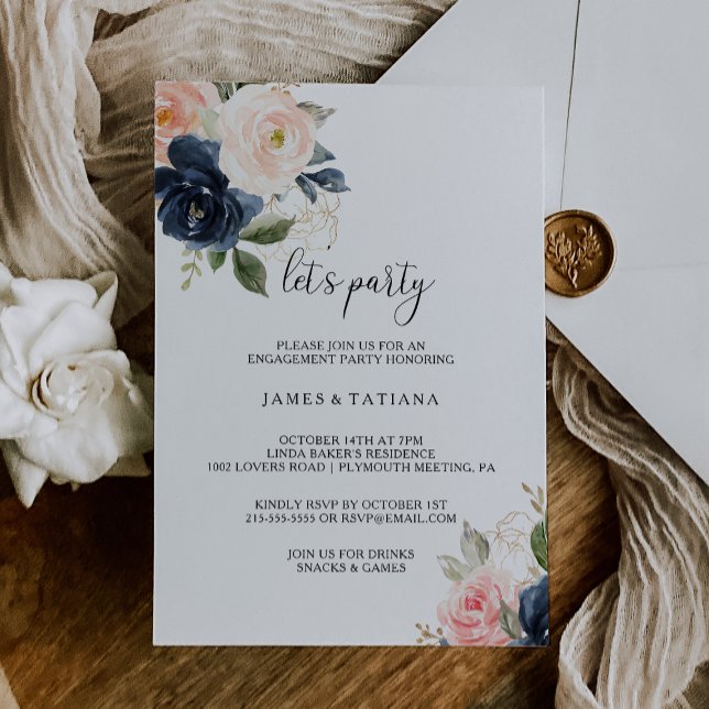 Exquisite Fall Floral  Let's Party Invitation (Creator Uploaded)