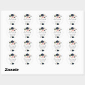Exquisite Fall Floral Love is Sweet Wedding Classic Round Sticker (Sheet)