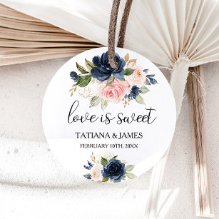 Exquisite Fall Floral Love is Sweet Wedding Classic Round Sticker