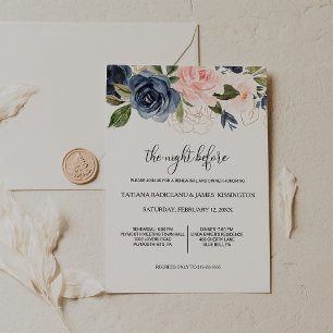 Exquisite Fall Floral Rehearsal Dinner Invitation