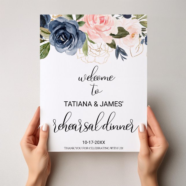 Exquisite Fall Floral Rehearsal dinner Welcome Poster (Creator Uploaded)